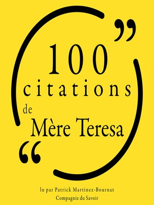 cover image of 100 citations de Mère Teresa